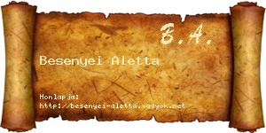 Besenyei Aletta névjegykártya